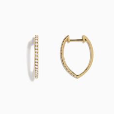 Effy D'Oro 14K Yellow Gold Diamond Huggie Earrings, 0.31 TCW Diamond Huggie Earrings, Diamond Hoop Earrings, Huggie Earrings, Huggies Earrings, Gold Yellow, Gold Diamond, Gold Bracelet, Hoop Earrings, Yellow Gold