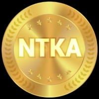 a gold plate with the words ntka on it