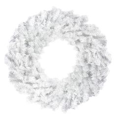 a white christmas wreath on a white background