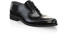 Men`s Derby Shoes are handcrafted by individual order. Upper material is made by leather. Insole and lining materials - leather. Your new shoes will be handcrafted especially for you and delivered for free to your home or office in 1-2 weeks. Included option for free return and remake if the shoes do not fit.Only now all this is available at an exclusive price of $214.00.Proceed with you order now. Luxury Black Wingtip Lace-up Shoes, Luxury Black Lace-up Shoes With Brogue Detailing, Black Calf Leather Dress Shoes With Brogue Detailing, Black Leather Cap Toe Lace-up Shoes, Luxury Black Dress Shoes With Plain Toe, Luxury Black Calf Leather Shoes, Luxury Black Oxfords With Rubber Sole, Designer Black Oxfords With Rubber Sole, Modern Brogue Leather Shoes With Almond Toe