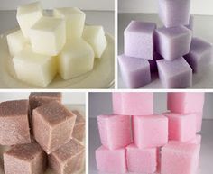 four different types of marshmallows are shown in this collage, one is white and the other is pink