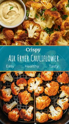 crispy air fryer cauliflower is an easy healthy side dish