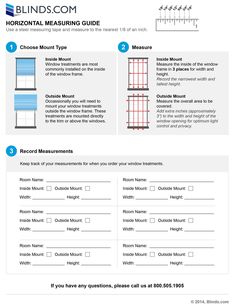 a poster with instructions for how to measure the height and width of an object in order to