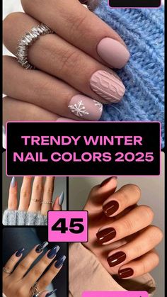 Daisy Acrylic Nails, Small Nails, Nail Colors Winter, Nails Salon, Trendy Winter, Fresh Look, Winter Nails, Serbia, Fashion Nails