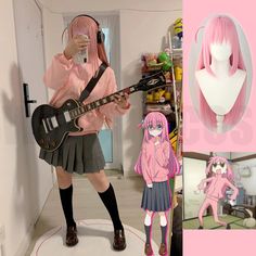 Bocchi the Rock! Cosplay Costumes Hitori Gotou Uniform Ryou Yamada Nijika Ijichi Costumes Cosplay Pink Uniform, Guitar Hero, Halloween Outfit, Women Halloween, Fancy Dresses Party, Pink Jacket, Cosplay Ideas, Halloween Women, Clothing Size Chart