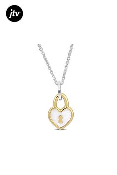 Add a touch of charm and elegance to your neckline with the White and Yellow Heart Lock Charm Necklace in Sterling Silver. This beautiful necklace features a combination of white and yellow sterling silver, creating a lovely contrast. The centerpiece of the necklace is a heart-shaped lock charm with delicate white enamel detailing, symbolizing love and affection. The necklace measures 16 inches in length with a 2-inch extender, allowing for adjustable wear and a perfect fit. The sterling silver Lock Charm Necklace, Love And Affection, School Jewelry, Heart Lock, Beading Tools, Yellow Heart, Popular Jewelry, Beautiful Necklace, Womens Glasses