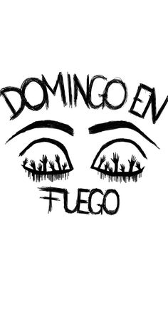 the words domino eye fluco are drawn in black ink