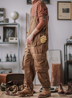 So desperate for a pair of these dungarees! Lay all your tools in our Big Pocket Overalls. Leg-cargo pockets, chest- stow and-utility pockets, while the ample pockets provide convenient storage for all your necessary tools. With adjustable shoulder straps allow for a personalized fit. The cut is relaxed through the seat and thighs for unrestricted ease of motion. Get the job done right with Indigosea. Features 100% Cotton Adjustable Shoulder Straps Chest Pocket Side Pockets Back Pockets Zip pock Utility Overalls, Cargo Overalls, Denim Overalls Shorts, Big Pockets, Utility Pockets, Big Pocket, Care Packages, Chino Jeans, Parka Coat