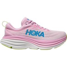 With an updated base, HOKA's Bondi 8 gives us that same step-in comfort and plush ride we loved from its predecessor but in a lighter, more stable package. The flared platform gives our landings a wider footprint for steady strides, while the midsole's horizontal grooves soften the blow on heel strikes, keeping our joints happy mile after mile. Pink Hoka, Hoka Bondi 8, Hoka Shoes, Pretty Shoes Sneakers, Pink Running Shoes, Er Nurse, Waterpark, Shoes Pink, Kids Trend