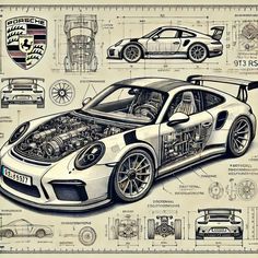 Automotive Design Sketch, Porsche Sketch, Porsche Drawing, Porsche Wallpaper, Concept Vehicles Sci Fi, Vintage Motorcycle Posters, Porsche Sports Car, Automobile Engineering