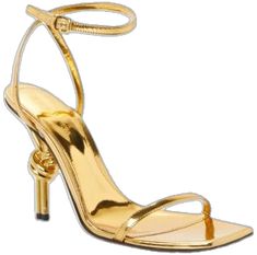 Designer Gold Sandals For Formal Occasions, Luxury Gold Sandals For Formal Occasions, Luxury Gold Cocktail Sandals, Designer Gold Sandals For Cocktail, Luxury Gold Sandals For Wedding, Knot Sandals, Womens High Heels, Bottega Veneta, High Heel