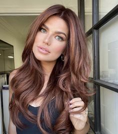 15 Dark and Sultry Winter Hair Color Ideas for 2023-2024 - thepinkgoose.com Red Brown Hair Color Blue Eyes, Coke Brown Hair, Cowboy Coffee Hair, Best Plus Size Haircuts, Cooper Gold Hair, Brunette To Auburn Before And After, Pale Skin Copper Hair, Auburn Gloss On Brown Hair, Dark Cowgirl Copper Hair