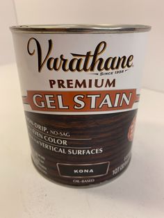 a can of gel stain sitting on top of a table