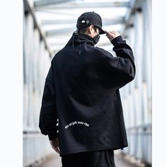 A stylish clothing that is hip hop and punk. It is fashionable, stylish, and it will look great on anyone who wears it. Do you wanahavit? Cybergoth Aesthetic, Gothic Sweater, Men Turtleneck, Goth Hoodie, Apocalyptic Clothing, Techwear Pants, Turtle Neck Men, Turtleneck Sweatshirt, Harajuku Streetwear