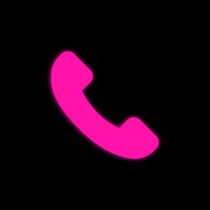 a neon pink phone on a black background