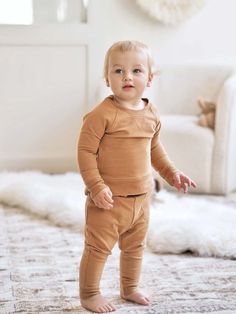 Embrace the Fall season with this super comfy honey loungewear set! Your little one will feel comfy and stylish. Pair it with the Backpack Puppy stuffie for the perfect gift! Material 95% Viscose, 5% Bamboo Spandex Care Machine Wash Cold. Tumble Dry Low Wedding Gift Guide, Curated Wedding, Crosses Decor, Head Start, Loungewear Set, Fall Season, Wedding Bells, Little One, Baby Clothes