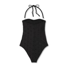 Add a versatile piece to your swim wardrobe with this Eyelet Bandeau High-Leg Cheeky One-Piece Swimsuit from Shade & Shore™. Made from nylon tricot fabric with spandex and full lining, this one-piece swimsuit features allover floral eyelet details for a chic touch of texture. Designed with a high-leg, cheeky cut. Shade & Shore™: Made for the sun & fit for fun. Fitted Halter Neck Swimwear For Beach, Strapless Beachwear Bodysuit For Swimming, Summer Strapless Fitted Bodysuit, Summer Fitted Strapless Bodysuit, Fitted Strapless Summer Bodysuit, Nylon Halter Neck Bodysuit For Beach Season, Fitted Nylon Halter Neck Swimwear, Fitted Halter Neck Bodysuit For Sunbathing, Fitted Bandeau Bodysuit For Beachwear