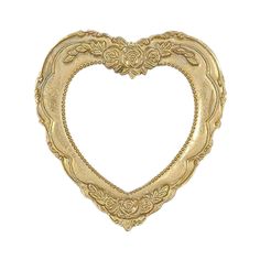 a gold heart shaped frame on a white background