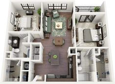 the floor plan of a two bedroom apartment