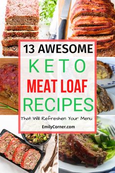 keto meatloaf recipe collage with text overlay