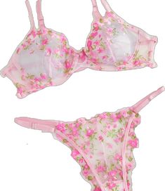 Feminine Pink Sheer Bra, Pink Sheer Bra For Spring, Sheer Pink Bra For Spring, Spring Sheer Pink Bra, Pink Embroidered Lace Sets, Fitted Floral Embroidery Bra, Feminine Pink Sets With Floral Embroidery, Feminine Pink Floral Embroidered Sets, Lingerie Catalog