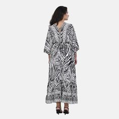 Buy Tamsy Neutral Zebra Mixed Print Elastic Waist Maxi Dress - One Size Fits Most at ShopLC. Patterned Printed Maxi Dress For Day Out, Printed Patterned Maxi Dress For Day Out, Maxi Dress With Elastic Waistband For Day Out, Elegant Multicolor Maxi Dress With Elastic Waistband, Patterned Maxi Dress For Vacation, Zebra Print Beach Dress For Spring, Bold Print Maxi Dress For Beach, Spring Bold Print Maxi Dress, Spring Beach Dress With Zebra Print