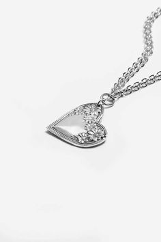 Sadie Heart Necklace - Silver Spoon Jewelry Silver Spoon Jewelry, Sterling Silver Heart Necklace, Vintage Spoons, Spoon Jewelry, Silver Heart Necklace, Silver Spoons, Sterling Silver Heart, Heart Pendant Necklace, Silver Heart