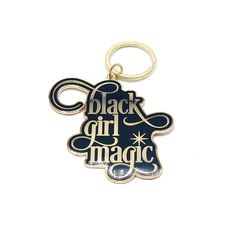 Black Girl Magic :: Enamel Keychain,   - Effie's Paper Brass Keyring, Magic Logo, Enamel Keychain, Girls Keychain, College Essentials, Planner Charms, Chip Bags, Prime Time, Planner Accessories