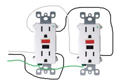 two electrical outlets connected to each other