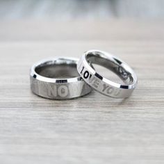 two wedding rings that say no to love