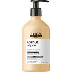 L'Oreal Serie Expert Absolut Repair Conditioner for Damaged Hair 25.4 oz Instant resurfacing conditioner for damaged hair infused with gold quinoa bran extract and wheat protein. • Nourishes the hair fiber • Leaves hair with a lightweight touch • Results in shinier, softer, and less damaged hair All The Products we sell Are New & Authentic. Some Packaging May Vary  We Do COMBINE  SHIPPING For A  DISCOUNT on Most Multiple Purchases. To Receive A Combined Shipping Discount, Please Commit To Purcha Shampoo Loreal, Protein Shampoo, Shampoo For Damaged Hair, Protein Conditioner, Quinoa Protein, Repair Mask, Nourishing Shampoo, Dry Damaged Hair, Hair Strengthening