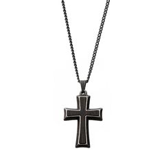 "Showcase the strength of your faith with this stainless steel cross pendant necklace. Showcase the strength of your faith with this stainless steel cross pendant necklace. Pendant size: 38.06 mm x 24.98 mm Chain length: 24 in. Chain type: curb Clasp: lobster claw Metal: stainless steel Finish: antiqued Packaging: boxed Please note, due to the high value of this item, a signature may be required upon delivery. Size: 24"". Color: Multicolor. Gender: male. Age Group: adult." Stainless Steel Cross Pendant Necklace For Faith, Gunmetal Stainless Steel Cross Necklace, Gunmetal Cross Necklace In Stainless Steel, Stainless Steel Cross Pendant, Mens Silver Jewelry, Steel Cross, Spiritual Guides, Cross Jewelry, Necklace Size