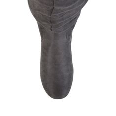 Add a soft touch to your fall wardrobe with these slouchy vegan suede boots that rise to the knees for an equestrian-inspired look. Please refer to size chart for calf measurements. • Round-Toe • Slouchy Details �• Pull-On Design • 14-in Shaft Height • Padded Footbed • Flat Sole • Vegan Suede Uppers All measurements are approximate and were taken using a size 6. Please note measurements may vary slightly by size. Casual Suede Knee-high Boots With Wide Calf, Slouchy Boots, Shoe Last, Wide Calf Boots, Wide Calf, Wide Fit Boots, Journee Collection, Stylish Shoes, Buy Shoes