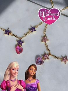 Barbie Movie Diamond Castle, Barbie Diamond Castle Necklace, Barbie Jewerly, Barbie Necklace, Diamond Necklace Gift, Barbie Jewelry, Necklace Tattoo, Necklace Friendship, Princess Flower