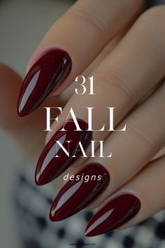 You can never go wrong with a fresh mani! 🎨✨ Find the look that speaks to you and get creative with your nails. 💕 Save this pin for your next appointment! Dark Colors Nails Design, Fall Nails Gel X Almond, Fall Color For Nails, Deep Red Fall Nails, Maroon Fall Nail Designs, Pumpkin Spice Nail Designs, Fall Autumn Nail Designs, Fall Red Nails Designs, Red Fall Nails Ideas