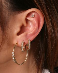 Taking notes from simplistic designs, the Tri hoop earrings is a light option for your everyday essentials. Hoop Earring Set, Jewelry Fashion Trends, Hoop Earring Sets, Jewelry Essentials, Midi Rings, Latest Jewellery, Earring Sale, Butterfly Earrings, Cuff Earrings