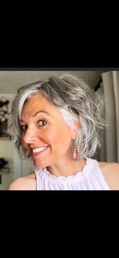 Gray Hair Over 50 Fifty Not Frumpy, Gray Haircut, Graying Gracefully, Short Grey Haircuts, Spikey Hair, Curly Bobs, Haircut Gray Hair, Haircut Bob, Short Hairstyles Over 50