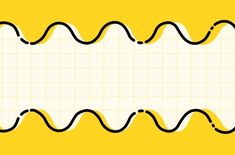 a yellow background with black lines and a white square in the middle that is shaped like a wave