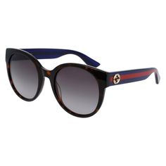 Elevate your style game with the iconic Gucci GG0035SN 004 Havana/Brown sunglasses, a must-have accessory for every fashion-forward woman. Crafted with precision and attention to detail, these designer frames exude luxury and sophistication. The Havana frame color adds a touch of retro chic to your look, while the brown lenses provide a classic and timeless aesthetic. With a lens socket width of 54, these sunglasses are the perfect size for most face shapes, offering a comfortable and stylish fit. The Gucci GG0035SN sunglasses feature the brand's signature logo on the temples, showcasing your impeccable taste and eye for luxury. Made from high-quality acetate, the frames are durable and long-lasting, ensuring you can enjoy them for years to come. With a temple length of 140 and a bridge si Sunglasses Gucci, Gucci Brand, Round Frame Sunglasses, Brown Lens, Sunglasses Brown, Brown Sunglasses, Havana Brown, Men Eyeglasses, Gucci Sunglasses