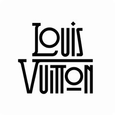 the word louis vuitton written in black and white on a white background,