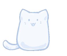 a white cat sitting down with its eyes closed and one paw on it's chest