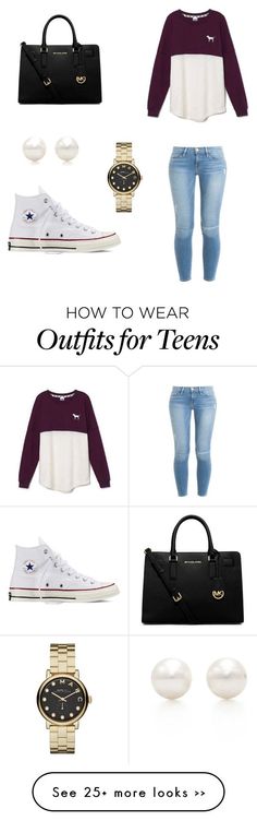 "Outfit for teens" by garzapaola on Polyvore featuring Victoria's Secret, Frame Denim, Converse, MICHAEL Michael Kors, Marc by Marc Jacobs and Tiffany & Co. Outfits For Teens For School, Womens Style, Outfits With Converse, Cute Outfits For School, School Looks, Sporty Outfits, Wearing Clothes, Frame Denim