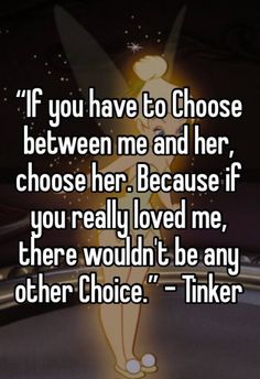 the text reads, if you have to choose between me and her chose her because if you