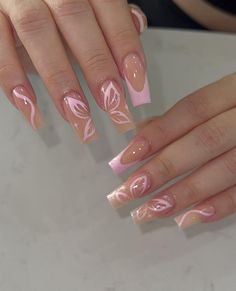 Hello Nails, Nagel Tips, Simple Gel Nails, Girly Acrylic Nails, Blush Nails, Acrylic Nails Coffin Short, Butterfly Nail, Pink Acrylic Nails, Pretty Acrylic Nails