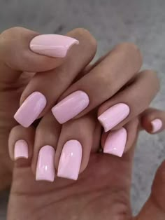 Nails Colours 2024, Nail Inspo For Pale Skin, Simple Nail Ideas Short Square Summer, Trendy Spring Nails Solid Color, Pastel Pink Nails Design, Nails Pink Design, Pastel Gel Nails, Nails Pink Color, Pink Pastel Nails