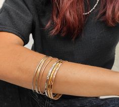 bangle braceletsilver braceletevery day braceletsilver cuff braceletcuff braceletwide cuff braceletgold bracelet cuffgold braceletgifts for hervintage banglesrose gold braceletrose gold bangledainty bracele Dainty bangle bracelet! This handmade bracelet is an elegant piece. Its made from stainless steel and you can pick between 24k gold plated, 925 silver plated or Rose gold plated! You can wear it every day, the most important is that is anti allergic and nickel free! The listing is for ONE sin Stackable Rose Gold Bangle Chain Bracelet, Stackable Rose Gold Bangle Bracelet, Rose Gold Stackable Bangle Chain Bracelet, Trendy Stackable Bangle Jewelry, Stackable Bangle Chain Bracelet Gift, Trendy Stackable Silver Cuff Bracelet, Dainty Stackable Cuff Bangle Bracelet, Everyday Stackable Metal Bangle, Nickel-free Bangle Cuff Bracelet