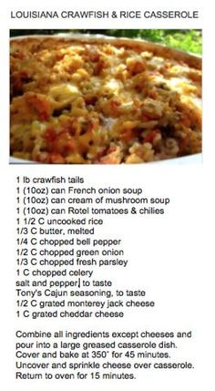 the recipe for this casserole is shown here