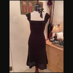 Moth Croquet Knit Sleeveless Black Dress Medium. Flattering Square Neck Line, Stretchy Knit, Built-In Slip Lining, Gently Worn. See Pictures For Measurements. Sleeveless Black Dress, Neck Line, Black Sleeveless Dress, Dress Medium, Square Neck, Moth, Built In, Black Dress, Midi Dress