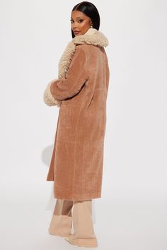 Available In Black And Cognac. Corduroy Coat Faux Fur Trim Functional Pockets Button Closure Self: 95% Polyester 5% Spandex Contrast: 100% Polyester Lining: 100% Polyester Imported | Camila Corduroy Coat in Cognac Brown size XL by Fashion Nova Corduroy Coat, Jeans Jumpsuit, Faux Fur Coat, Matching Dresses, Fur Trim, Active Wear For Women, Cognac, Clothes For Sale, Dresses For Sale