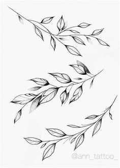 two branches with leaves drawn on them